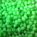 3mm x 5mm Green Oval Lumi Beads Qty 100 per pack